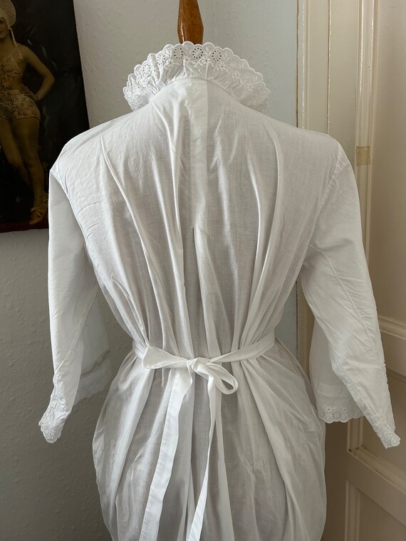 Antique White Cotton Broderie Anglaise Ruffle Nig… - image 9