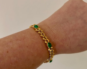 Vintage David Grau Bracelet, Signed Spanish Designer Jewelry, Gold 