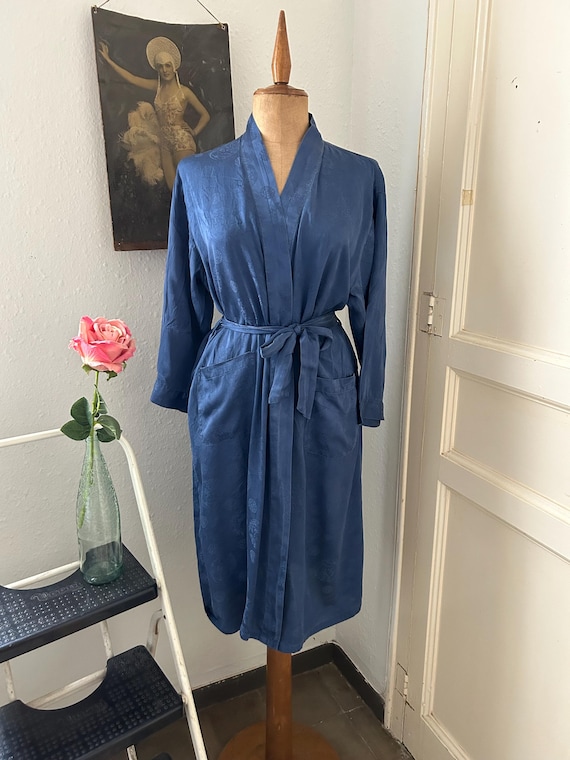 1950年代british work indigo cotton robe 剣道着 藍染 刺し子