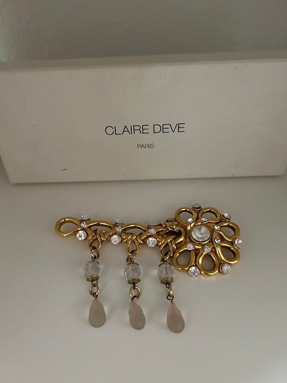 Vintage Claire Deve Key Brooch W/ Original Box, Haute Couture 