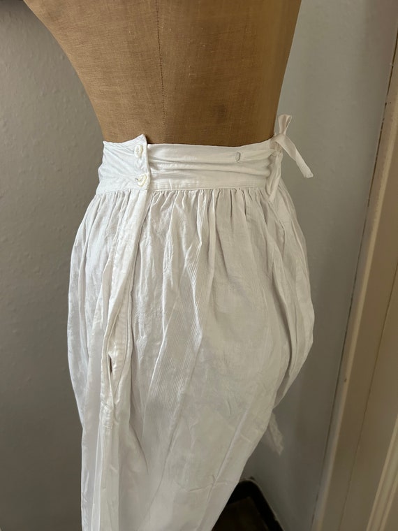 Antique White Cotton Split Leg Bloomers with Brod… - image 5