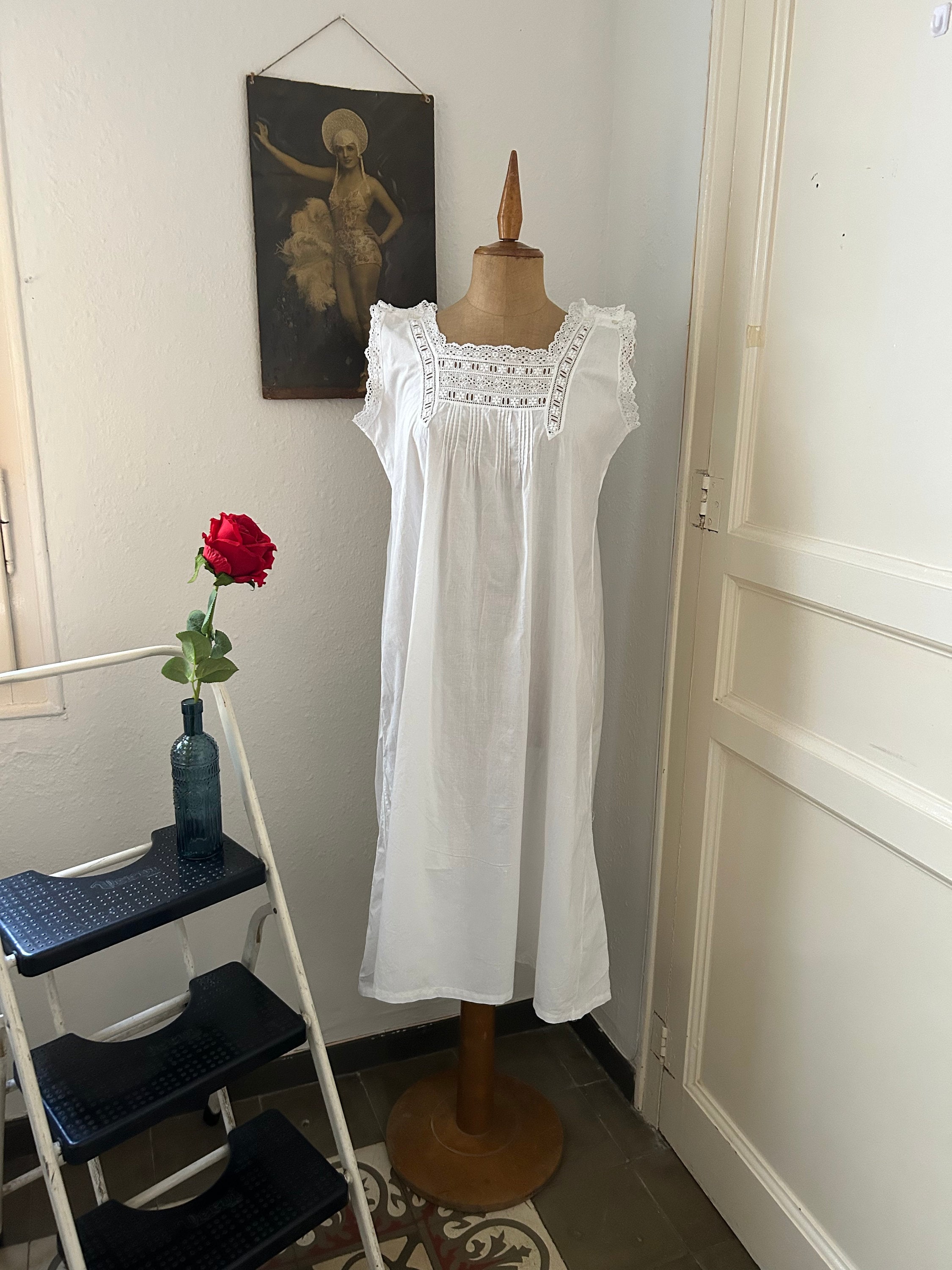 Chemise de nuit dentelle anglaise cheap
