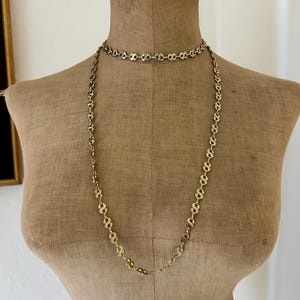 Vintage Gold Plated Figure 8 Link Chain Necklace Extra Long