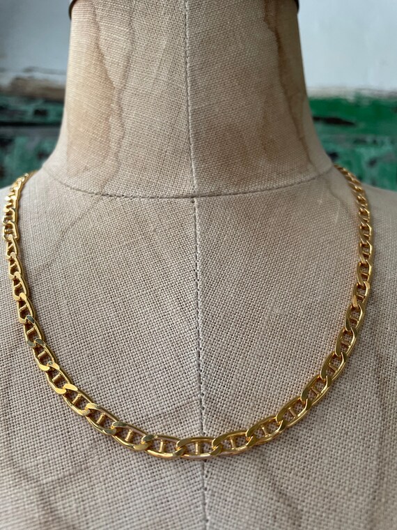 Vintage 18 K Gold Plated Mariner Anchor Chain Lay… - image 3