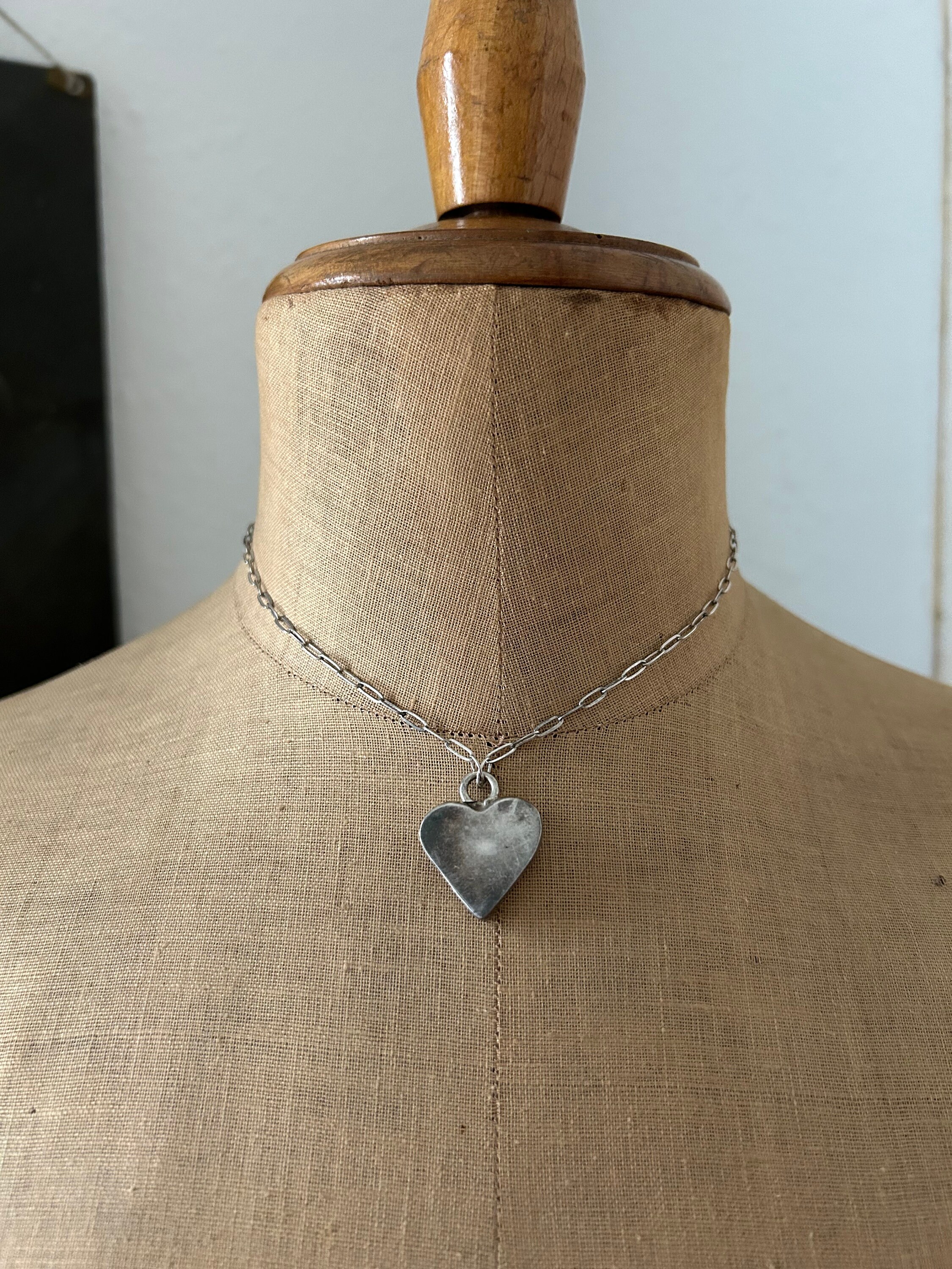 Vintage 925 Silver Heart Pendant Necklace Signed Mexico 925 Vintage 925 Silver Heart Pendant Necklace Signed Mexico 925