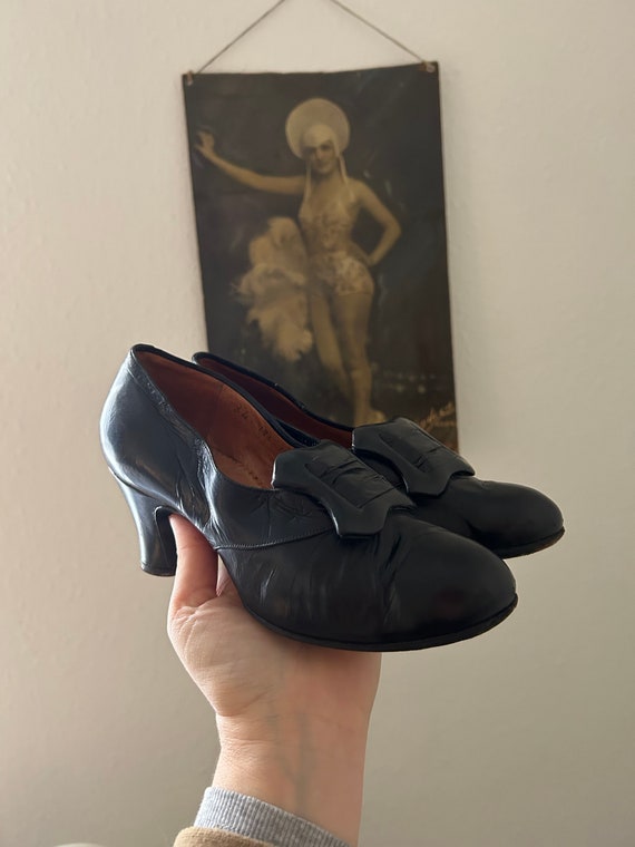 Antique Black Edwardian Witchy Leather Shoes for … - image 8