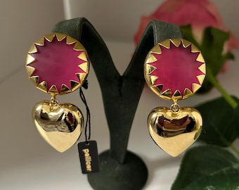 Boucles D'Oreilles Clips Rémy Dis Vintage - Métal Argenté - Style Années 80/90 - Occasion