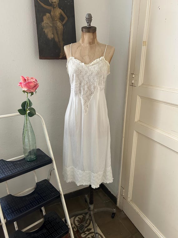 Vintage 1940s Lacy White Liquid Rayon Slip Dress Size Small - Etsy