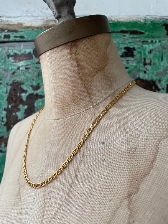 Vintage 18 K Gold Plated Mariner Anchor Chain Lay… - image 4
