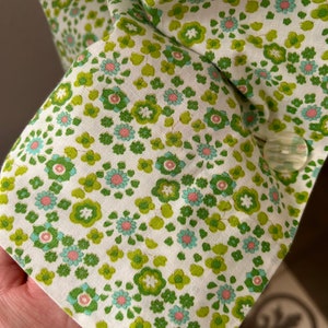 Vintage 1960s Green Floral Print Sleeveless Shift Dress with Pockets zdjęcie 4
