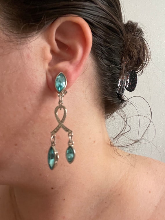 Boucles D'oreilles Art Déco Saphirs Et Diamants