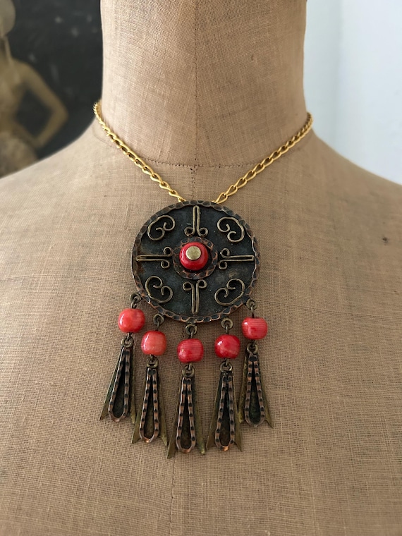 Pendentif Vintage Métal Années 1950 Deadstock Bijouterie - Rétro