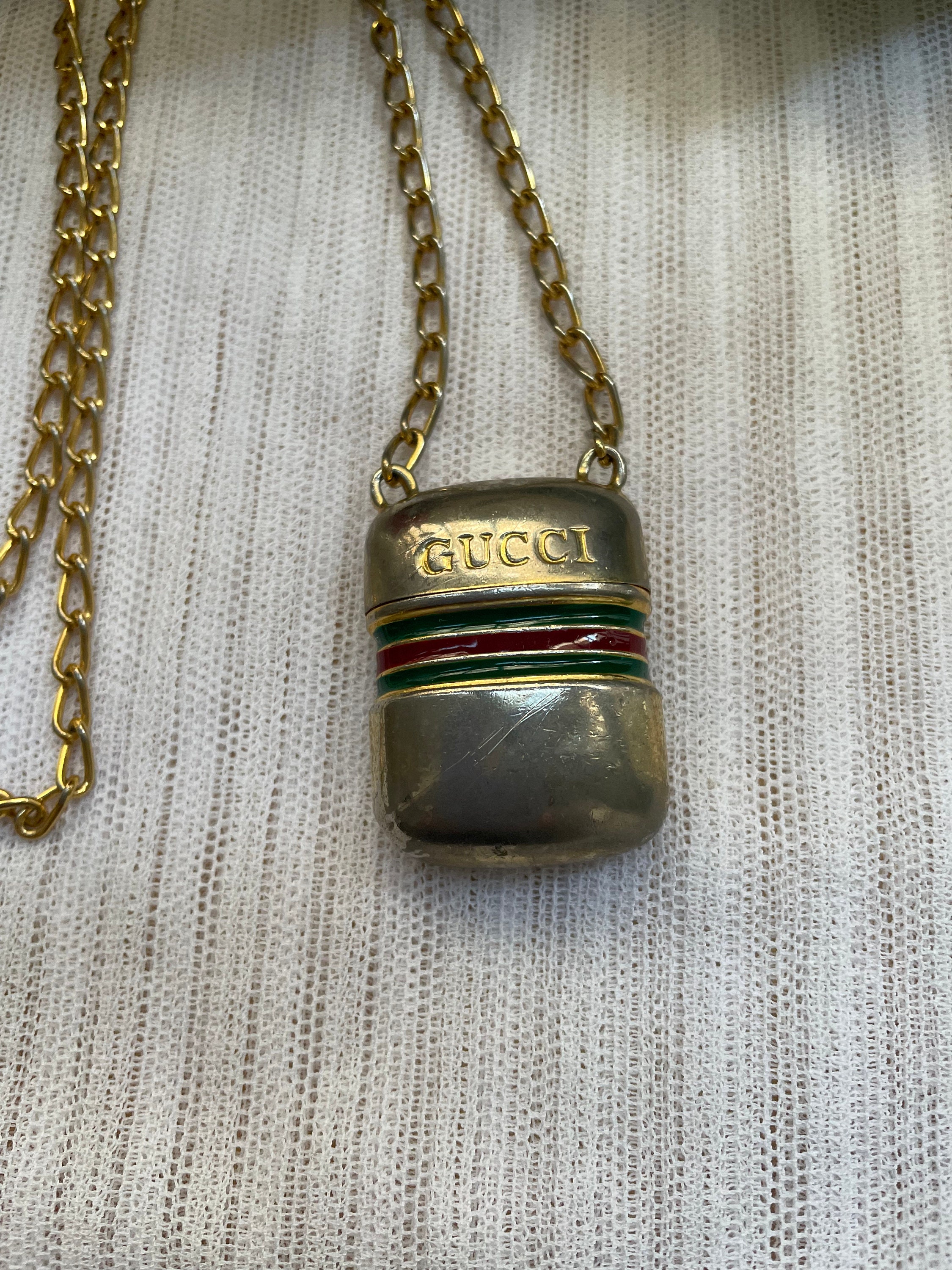 GUCCI Vintage Pill Box Chain Necklace -  Israel