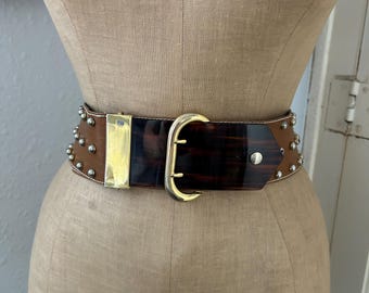 Y2K Vintage Baby Phat Rhinestone Studded Brown Suede Leather  display picture 1