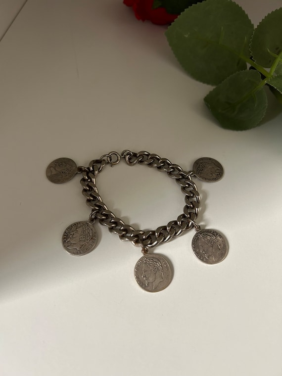 Coin chain bracelet sale