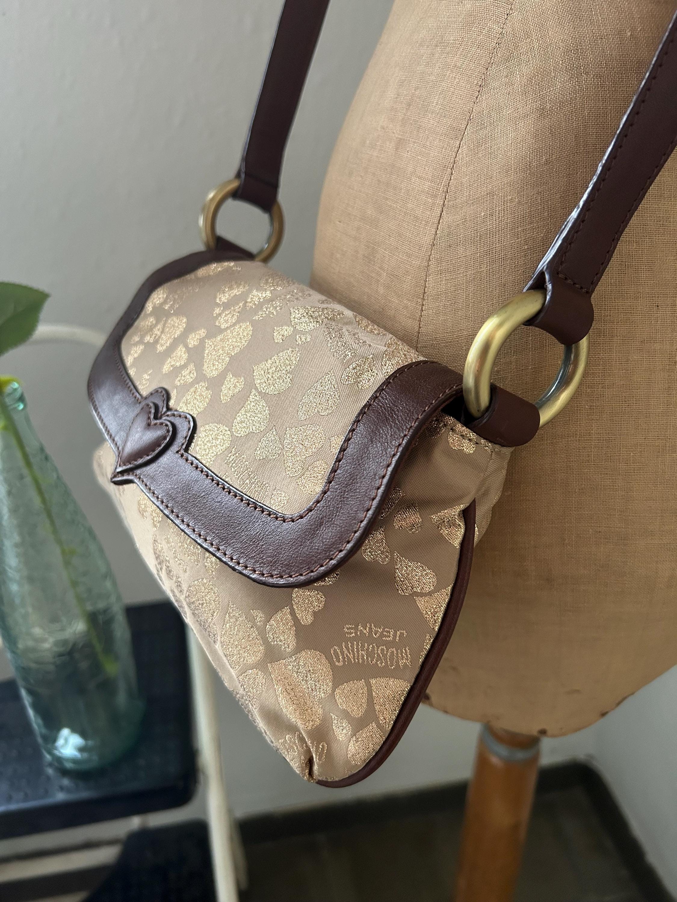 Vintage Moschino Jeans Gold Hearts Crossbody Bag - Etsy