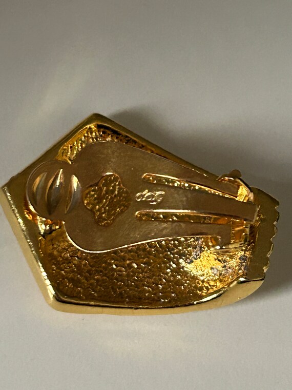 Vintage David Grau Designer Gold Plated Rhineston… - image 4