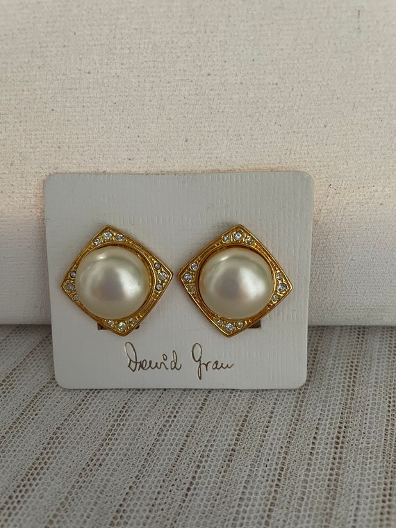 Boucles D'oreilles Clips Vintage David Grau - Doré, Métal, Sans Pierres | Bijou Signature Rétro