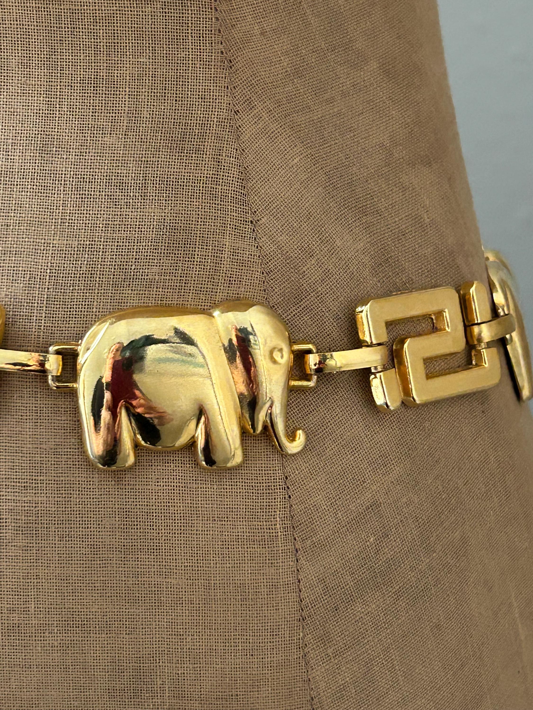 Vintage Gold Elephant Chain Link Belt - Etsy Israel display picture 1