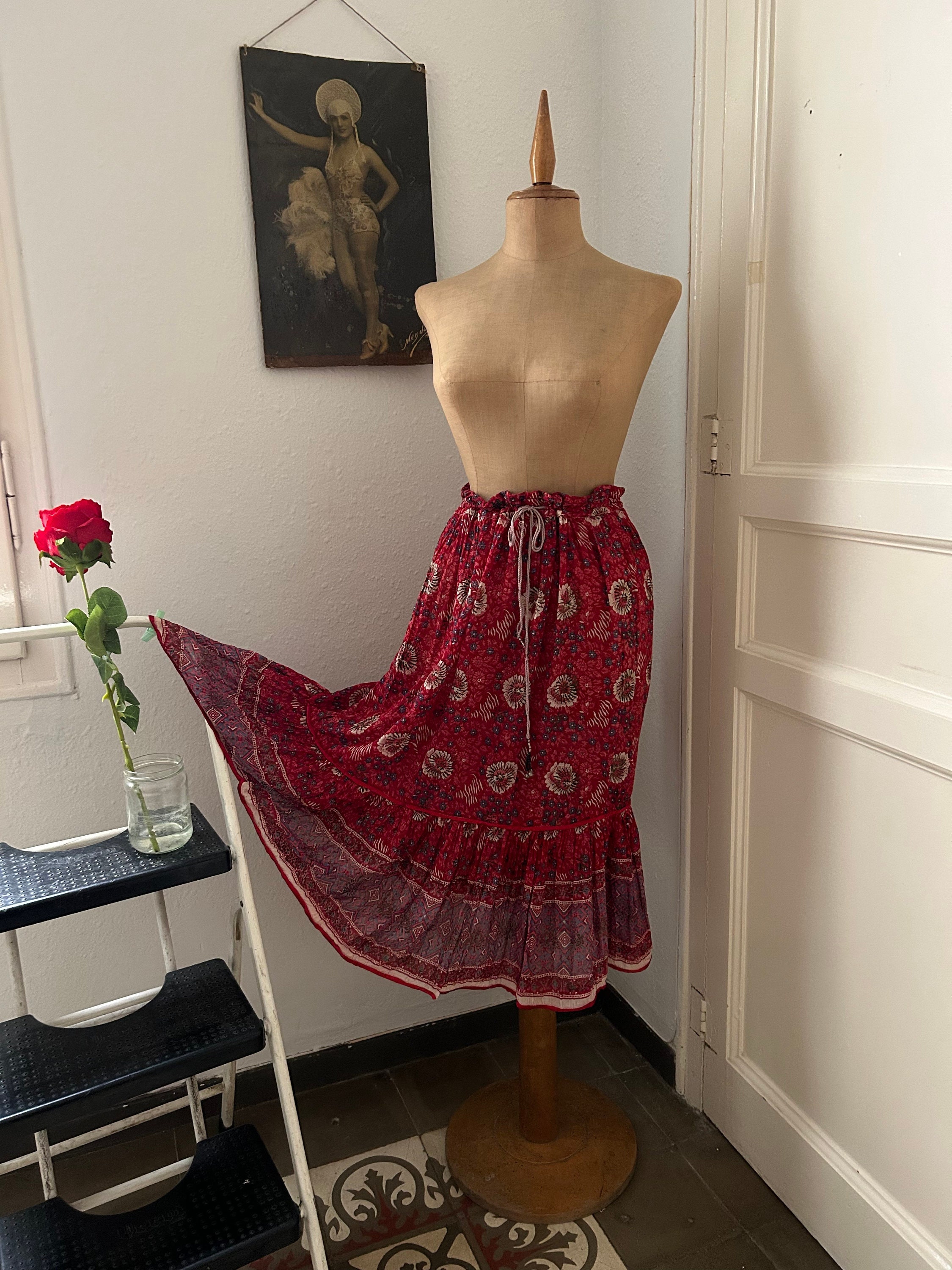 Gauze Floral Skirt - Etsy 