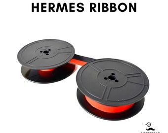 1+1 GRATIS, HERMES Typewriter Ribbon - Zwart of Rood/Zwart, Hermes 2000, Hermes BABY, Hermes 3000, Hermes Media 3, Hermes Rocket