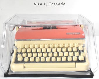 Torpedo Schreibmaschinen-Staubschutzhülle - Handgefertigtes transparentes Vinyl, wasserfest