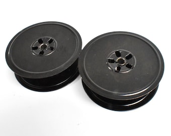 Carretes metálicos para máquina de escribir vintage con cinta entintada - Ajuste universal, juego de 2