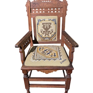 Late 19th Century Handcrafted Geometric Eastlake Chair