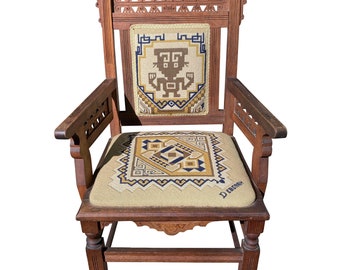 Late 19th Century Handcrafted Geometric Eastlake Chair