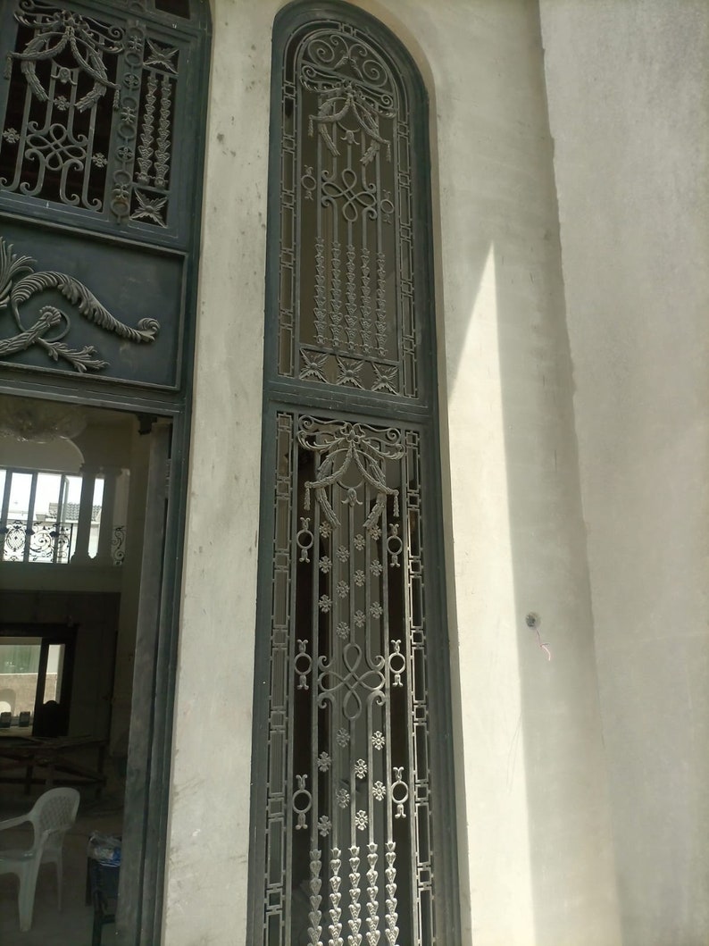 Wrought Iron Double Doors Cast Iron Ornaments Door Solid Main Entrance