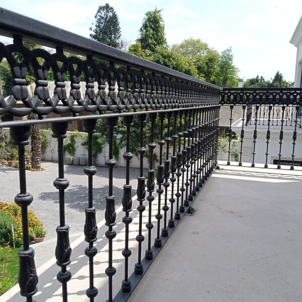 Wrought Iron Railing - Terrace Blusters - Stair Blusters - Cast Iron Grill - Fence - Handmade Ornamental Railing - Hand Forged - Iron Work