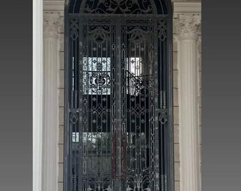 Wrought Iron Double Doors - Cast Iron Ornaments Door - Hand Forged Doors - Lobby Door - Spanish Doors - Custom - Hand Made - Double Height