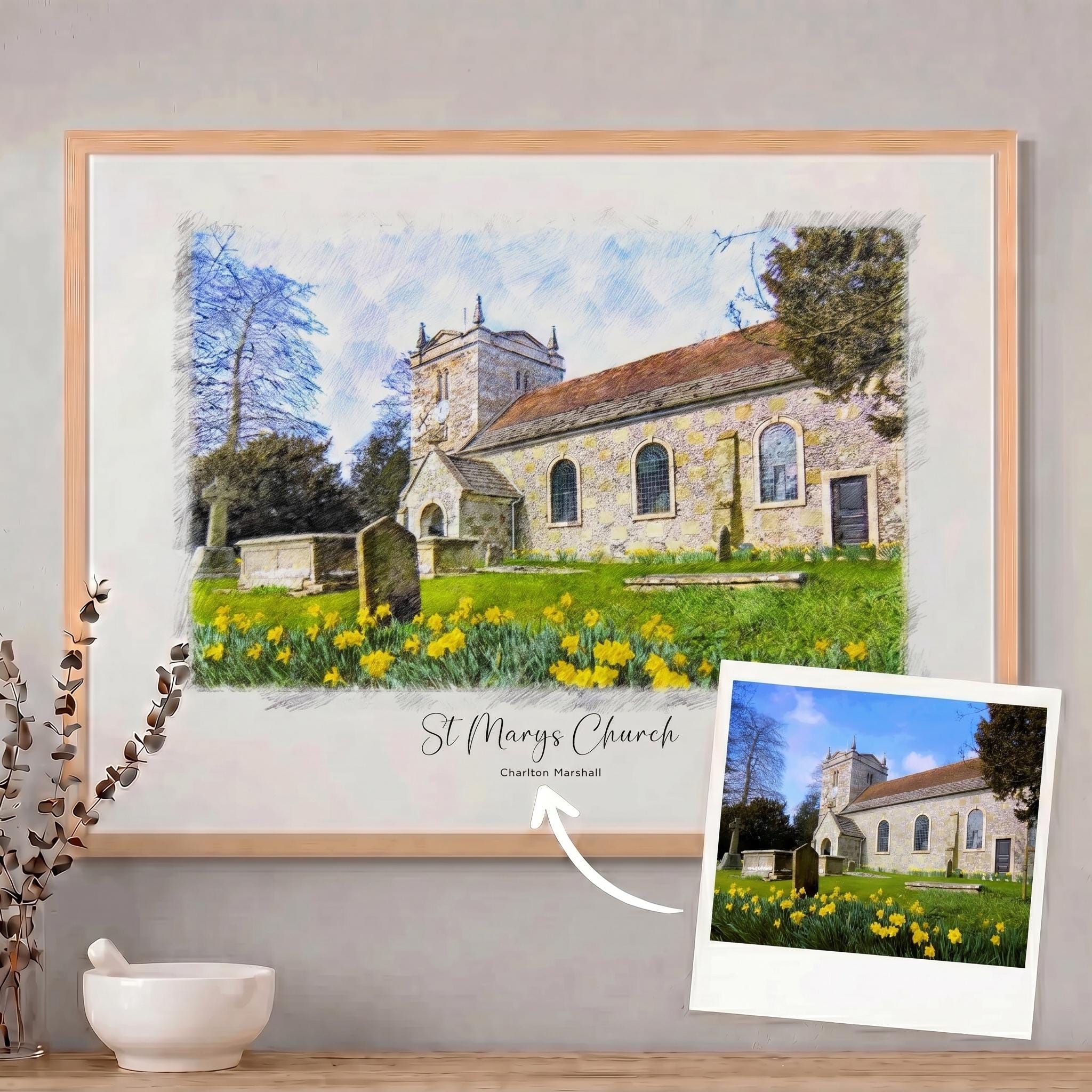 Custom Wedding Church or Venue Illustration Print | Wedding Gift ...