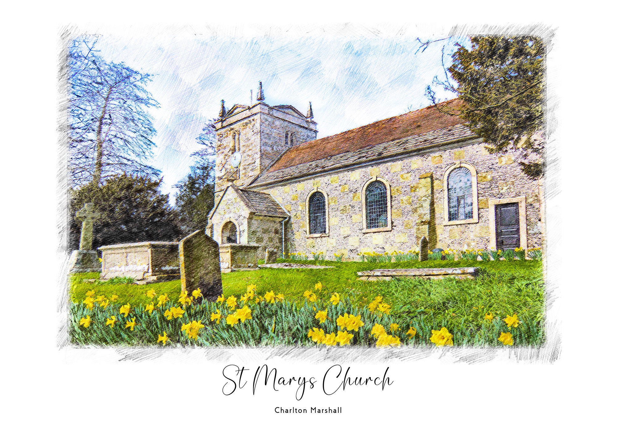 Custom Wedding Church or Venue Illustration Print | Wedding Gift ...
