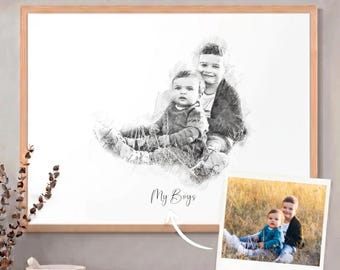 Custom Pencil Portraits Sketch From Photo Custom Pencil Drawing Portraits Drawing with Pencil Personalised Portraits Color Pencil