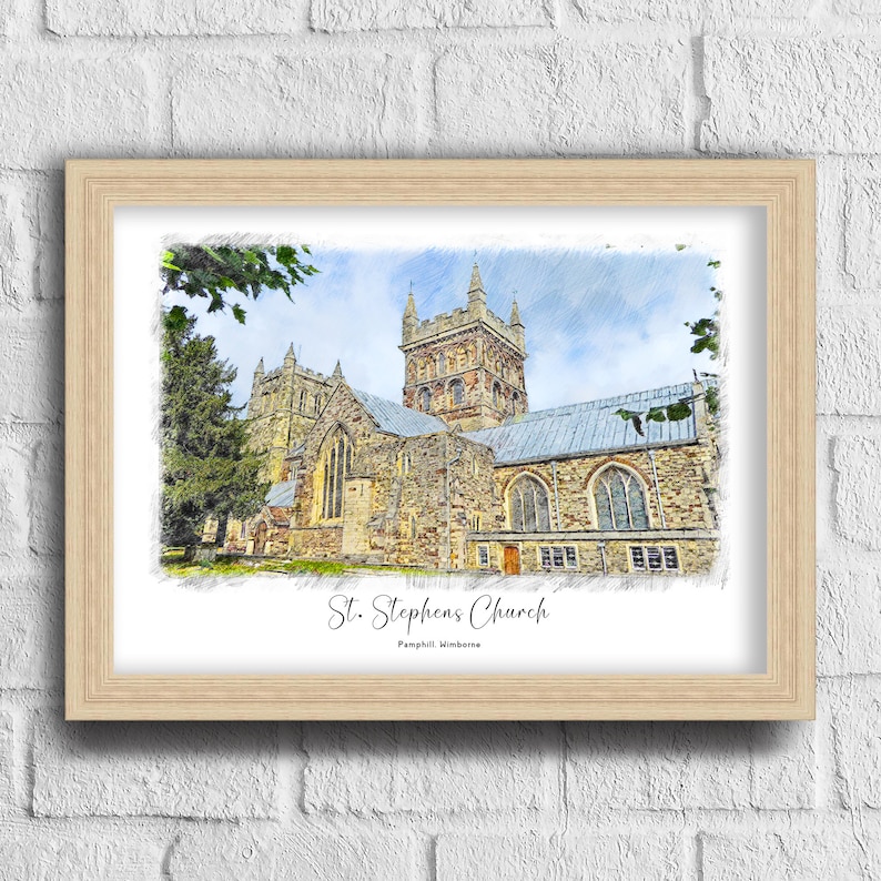 Personalized Wedding Venue Illustration Print – Custom Church Drawing ...