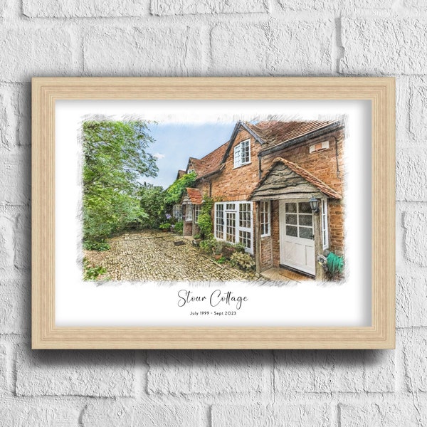 Personalised House Drawing , Custom House Portrait, Custom Wall Art Sketch , Housewarming Gift First Home New Home Gift