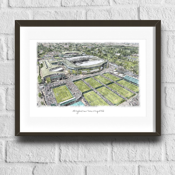 Wimbledon Tennis Poster Pencil Sketch Art Print Illustration | Etsy