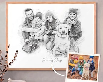 Custom Pencil Portraits Sketch From Photo Custom Pencil Drawing Portraits Drawing with Pencil Personalised Portraits Color Pencil