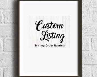 Reprint Custom or Personalised Order Listing