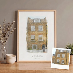 Custom House Portrait, Watercolour Architecture Illustration