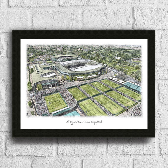 Wimbledon Tennis Poster Pencil Sketch Art Print Illustration - Etsy
