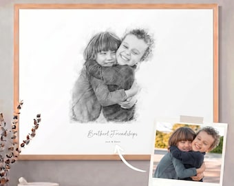 Custom Pencil Portraits Sketch From Photo Custom Pencil Drawing Portraits Drawing with Pencil Personalised Portraits Color Pencil