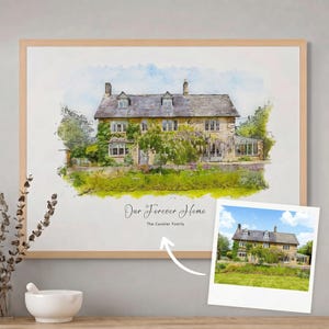 Custom Watercolor Home Portrait, Personalized Housewarming Gift, Realtor Closing Art