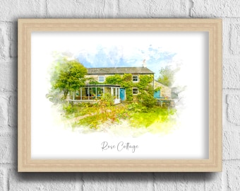 Custom Watercolor House Portrait Watercolor House Painting Personalized Housewarming Gift First Home Gift Realtor Closing Gift Home Portrait