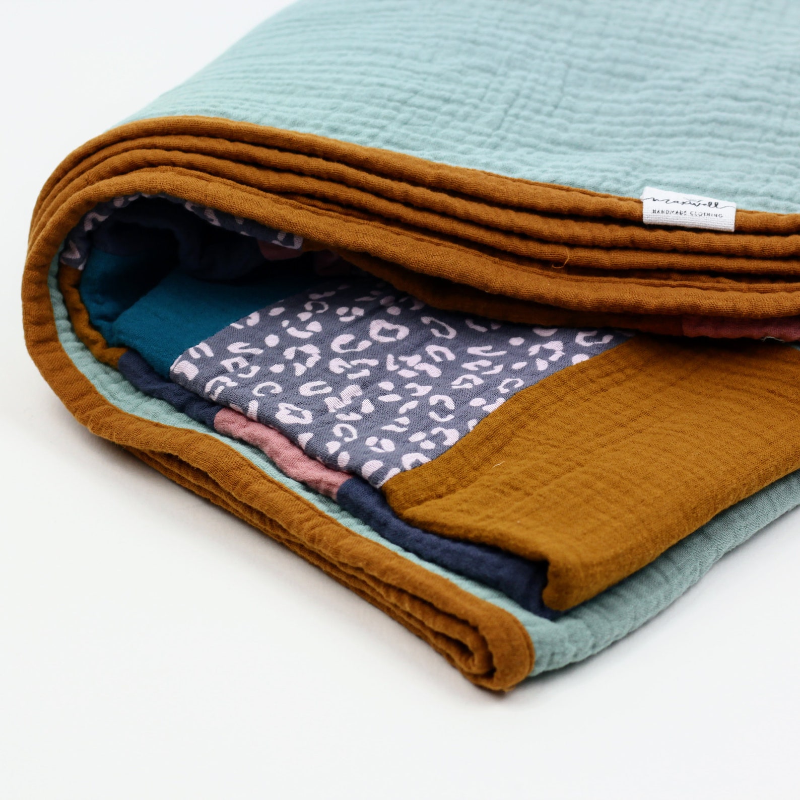 Handmade Double Layered Muslin Quilt Mint Stripe Etsy