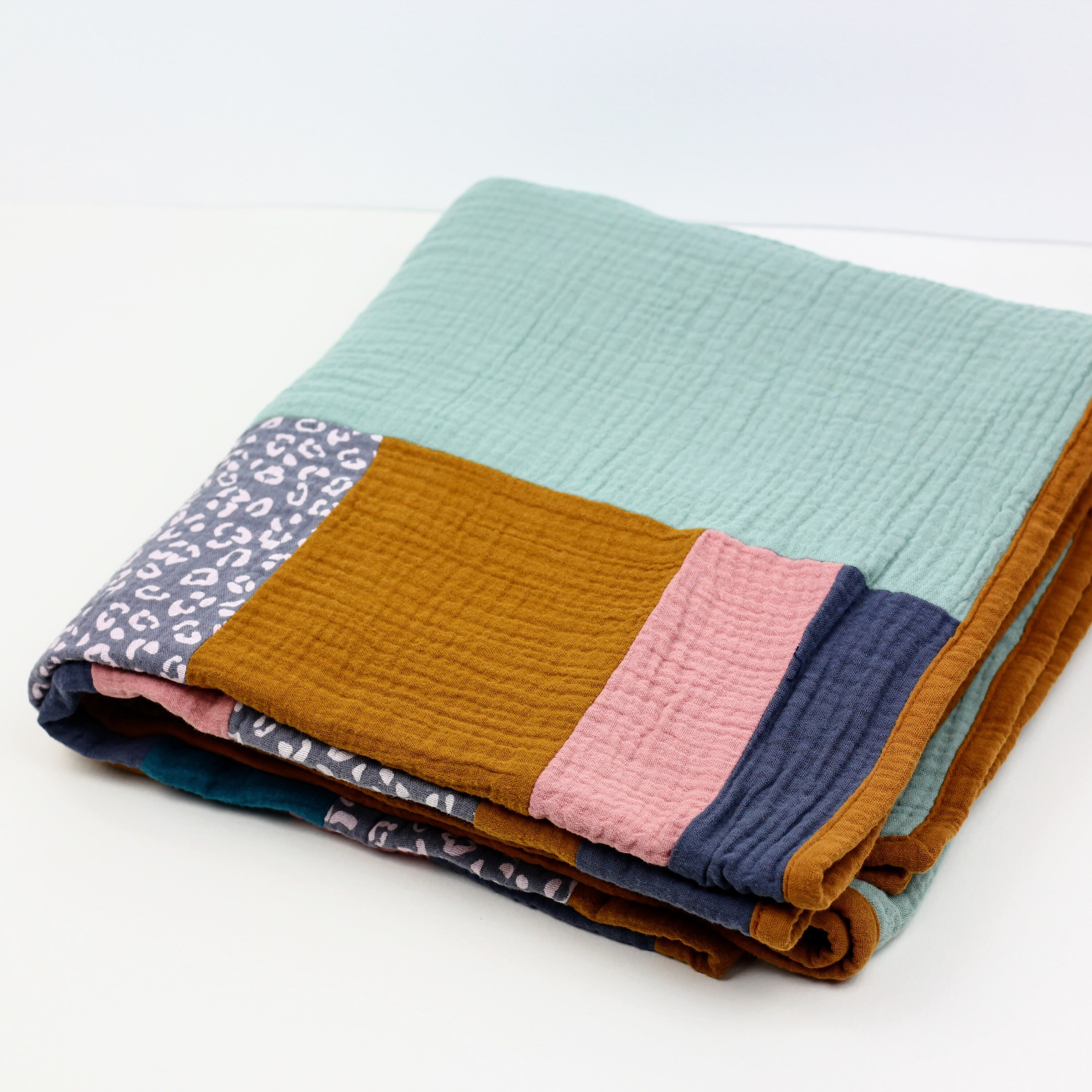 Handmade Double Layered Muslin Quilt Mint Stripe Etsy