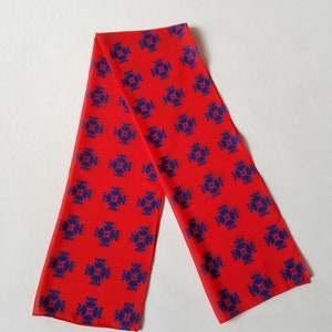 Scandinavian Tulips chiffon scarf Denmark / Norway Flag colors