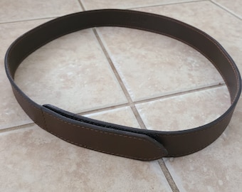 Brown Leather Belt With Velcro Closure - Velcro Leather Belt For Men - Leather Belt Unisex - Handmade Leather Belt Fits All