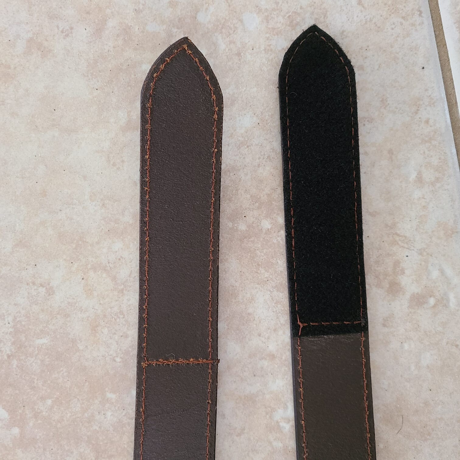 Brown Leather Belt With Velcro Closure Velcro Leather Belt for Men